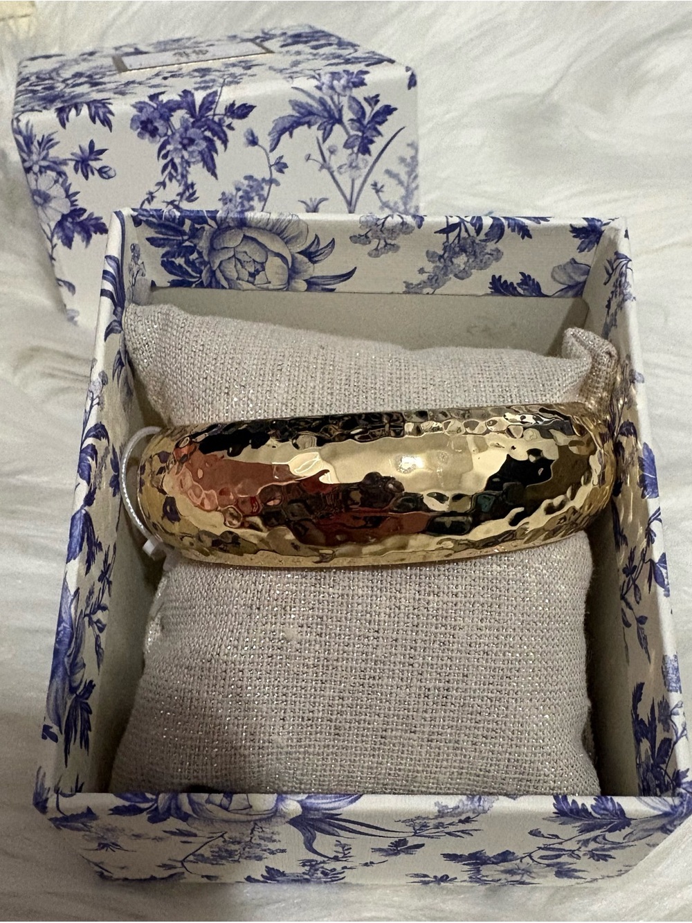 NIB House of Harlow Hammered Gold Tone Bangle Bracelet